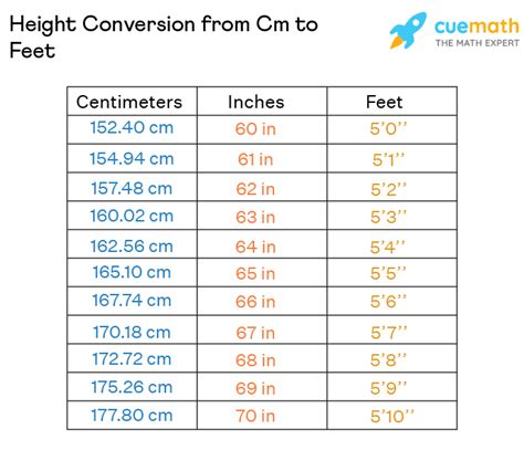 163 cm in feet and inches